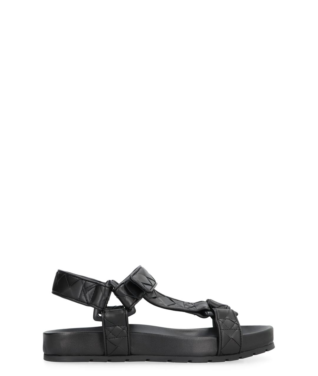 BOTTEGA VENETA Черные кожаные сандалии, фото 1