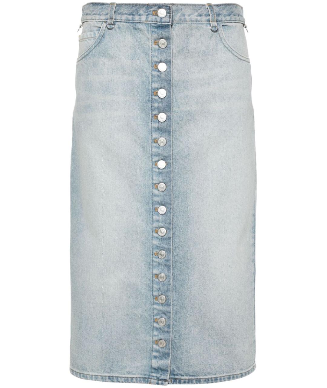 COURREGES Синяя хлопковая юбка миди, фото 1