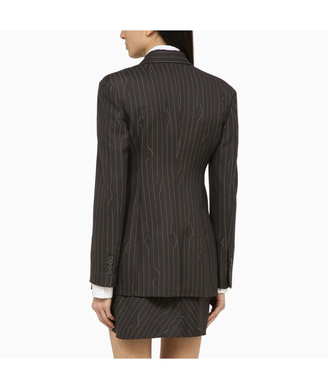 OFF-WHITE Серый шерстяной жакет/пиджак, фото 4