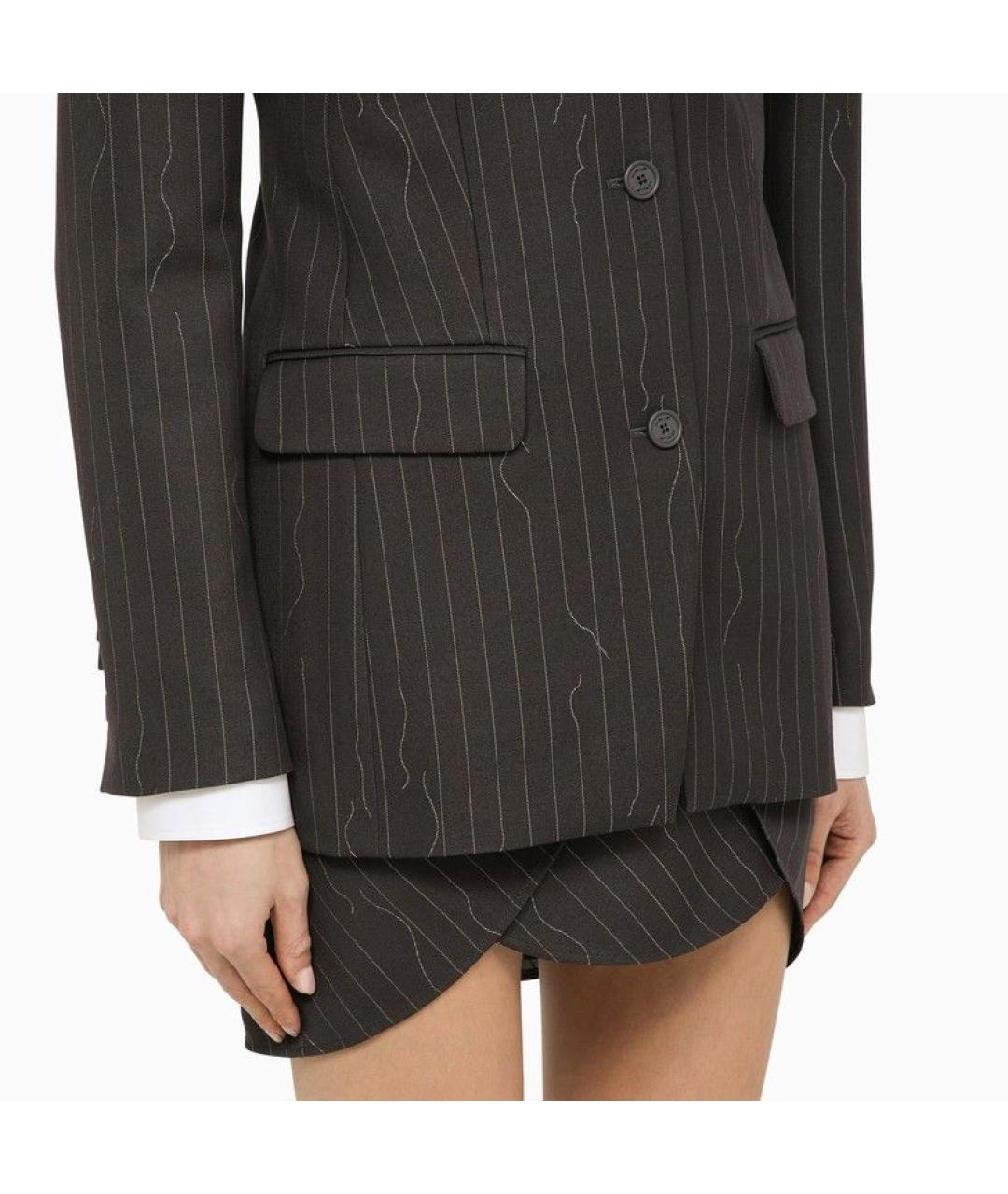 OFF-WHITE Серый шерстяной жакет/пиджак, фото 5