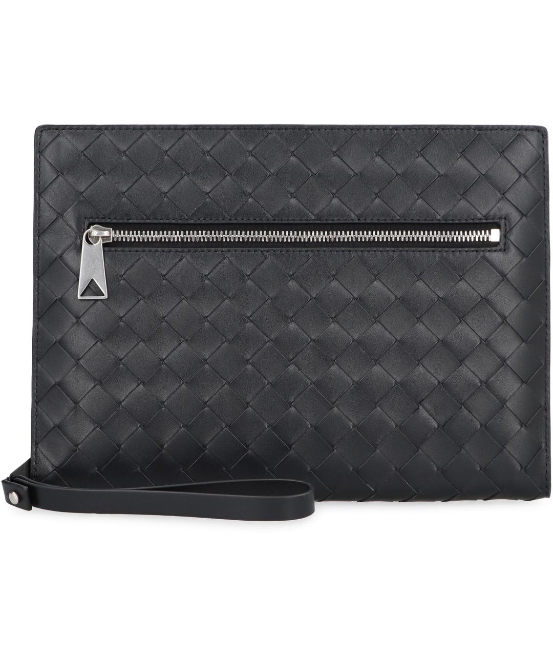 BOTTEGA VENETA Черная кожаная папка для документов, фото 2