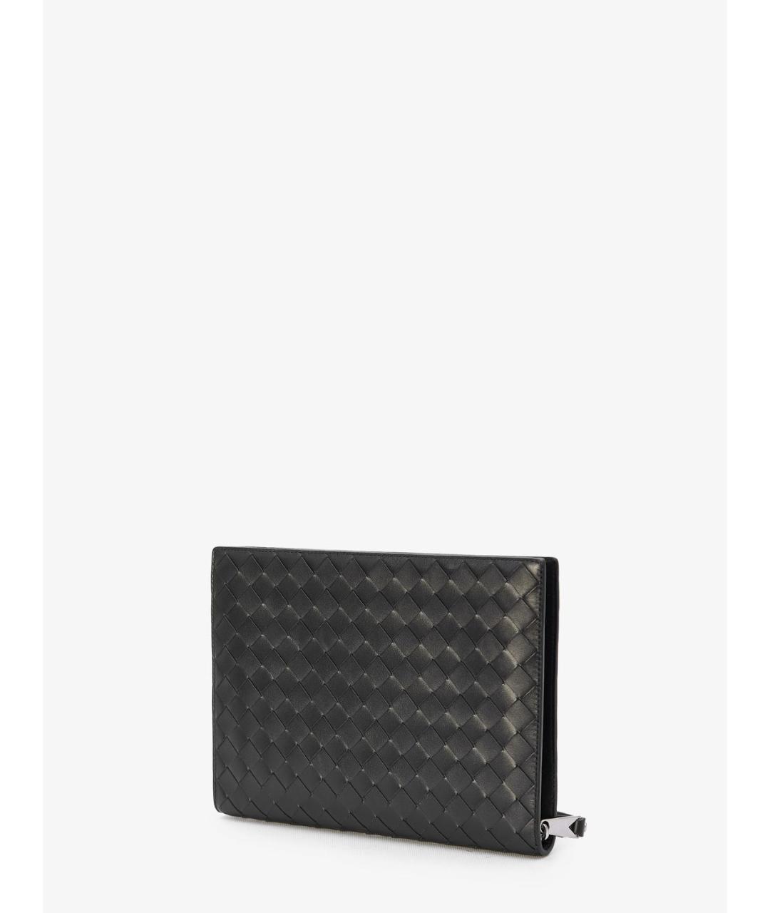 BOTTEGA VENETA Черная кожаная папка для документов, фото 3