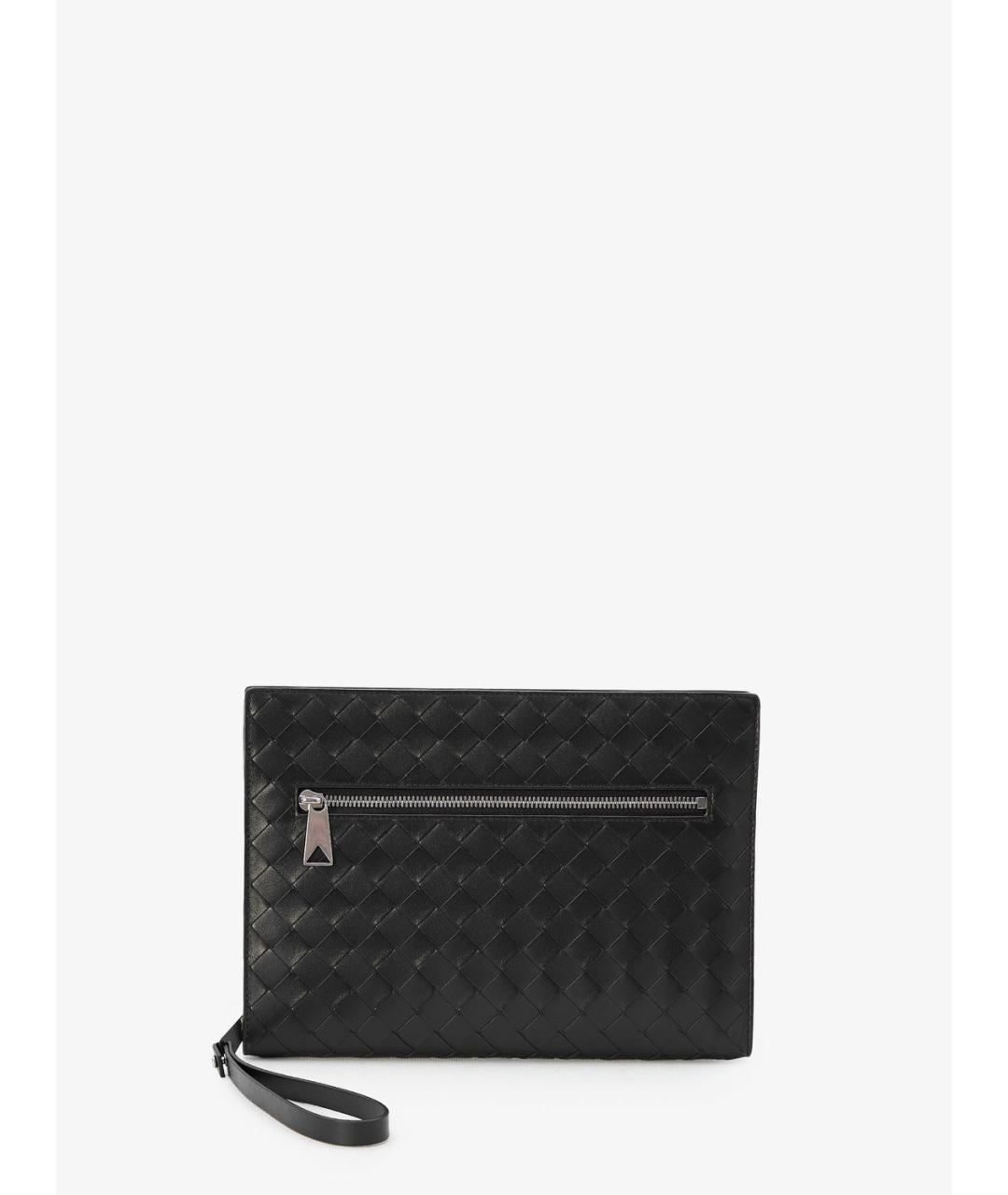 BOTTEGA VENETA Черная кожаная папка для документов, фото 4