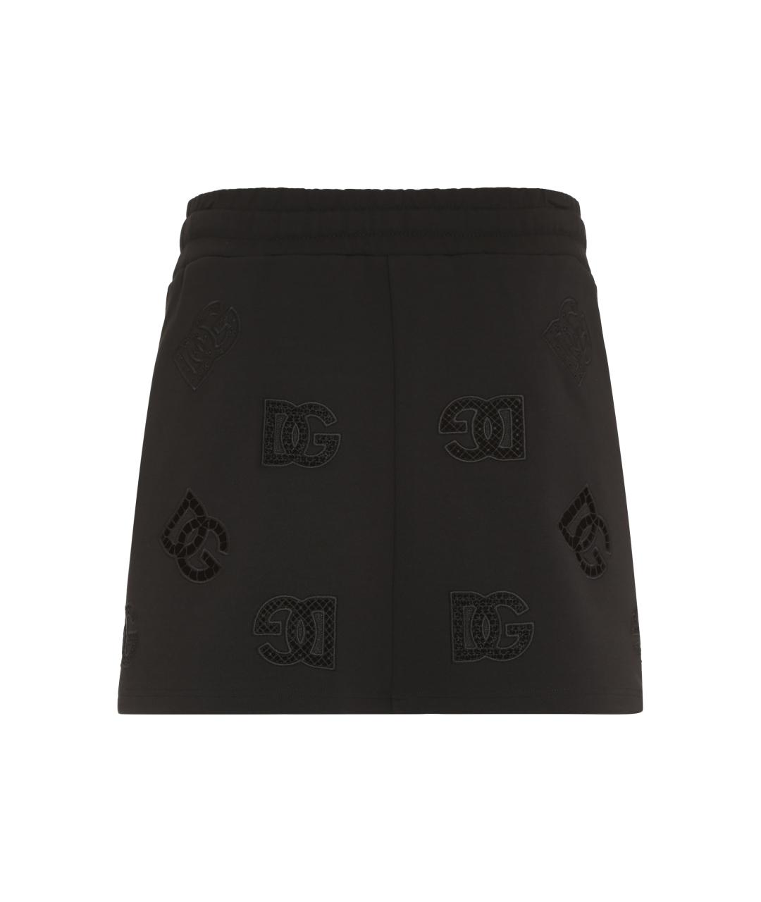 DOLCE&GABBANA Черная полиэстеровая юбка мини, фото 2