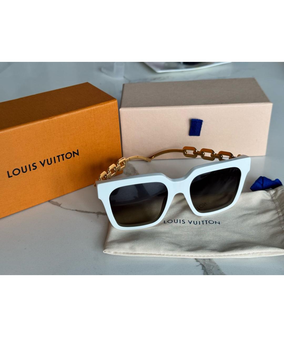 LOUIS VUITTON Белые пластиковые солнцезащитные очки, фото 9