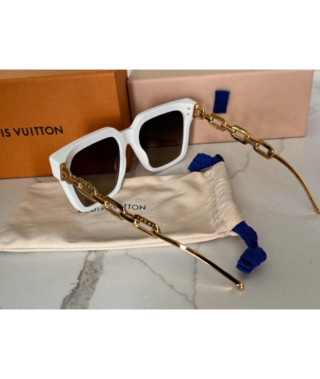 LOUIS VUITTON Белые пластиковые солнцезащитные очки, фото 2