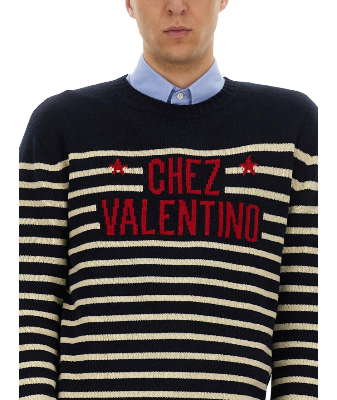VALENTINO Синий шерстяной джемпер / свитер, фото 2