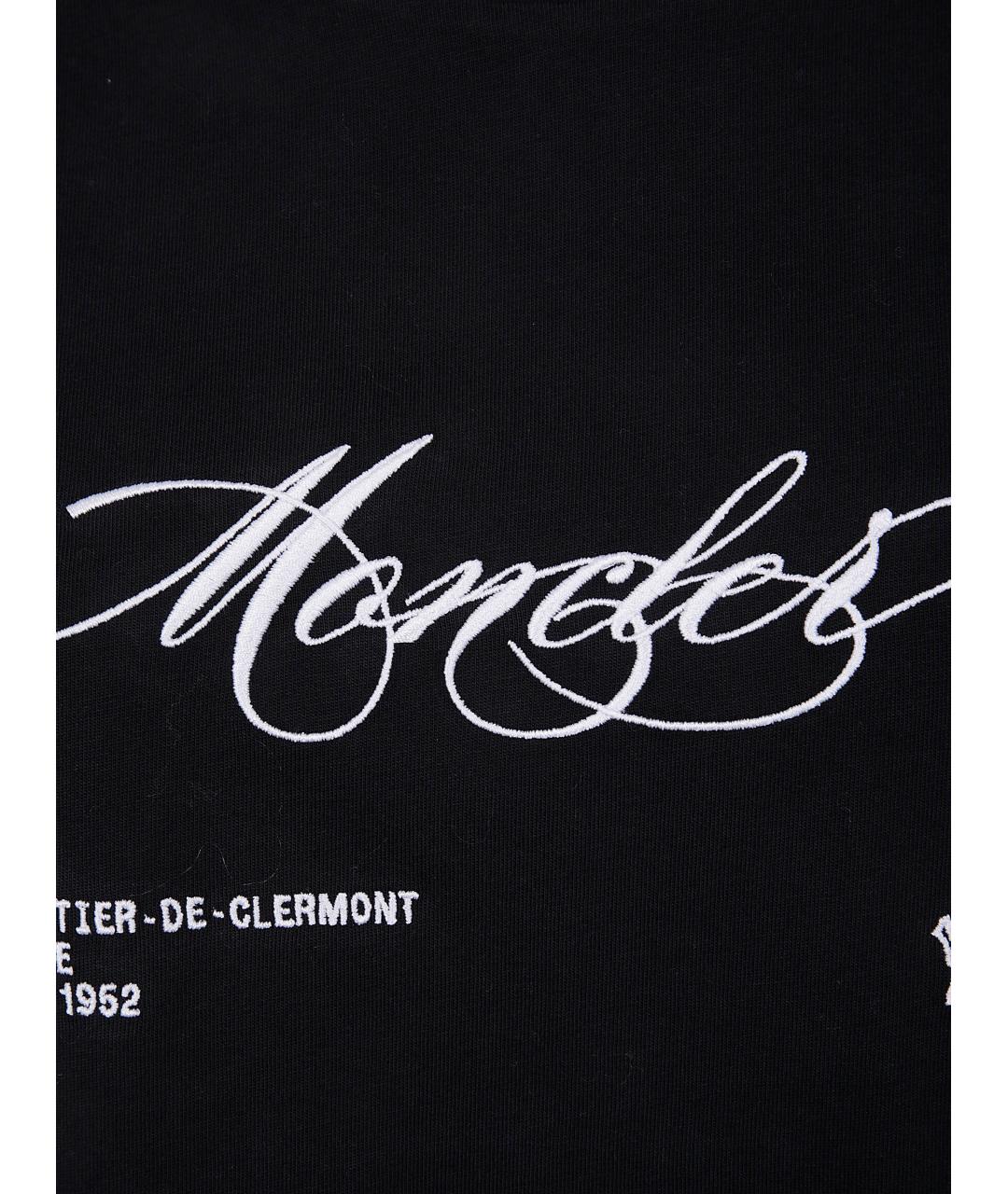MONCLER Черная хлопковая футболка, фото 3