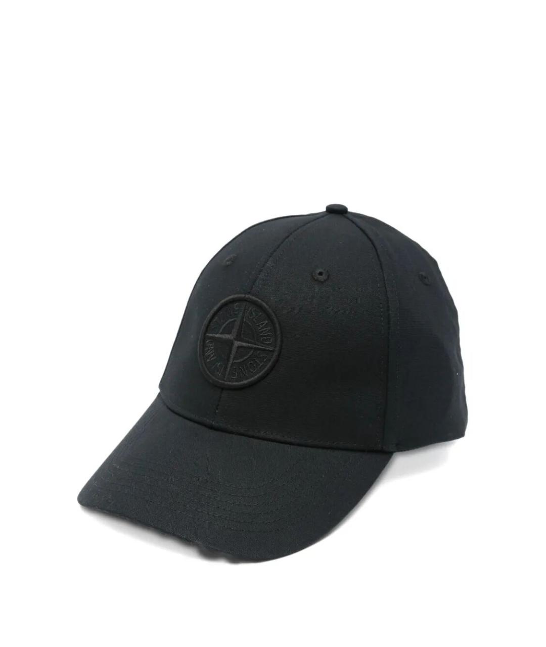 STONE ISLAND Черная хлопковая шапка, фото 1