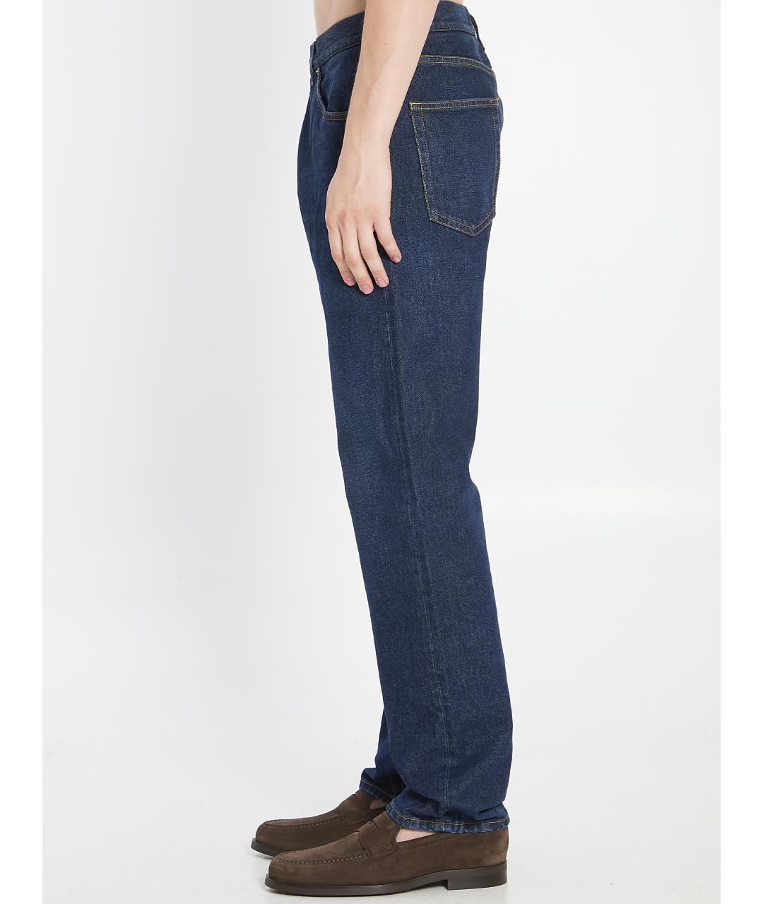 DOLCE&GABBANA Синие хлопко-эластановые прямые джинсы, фото 3