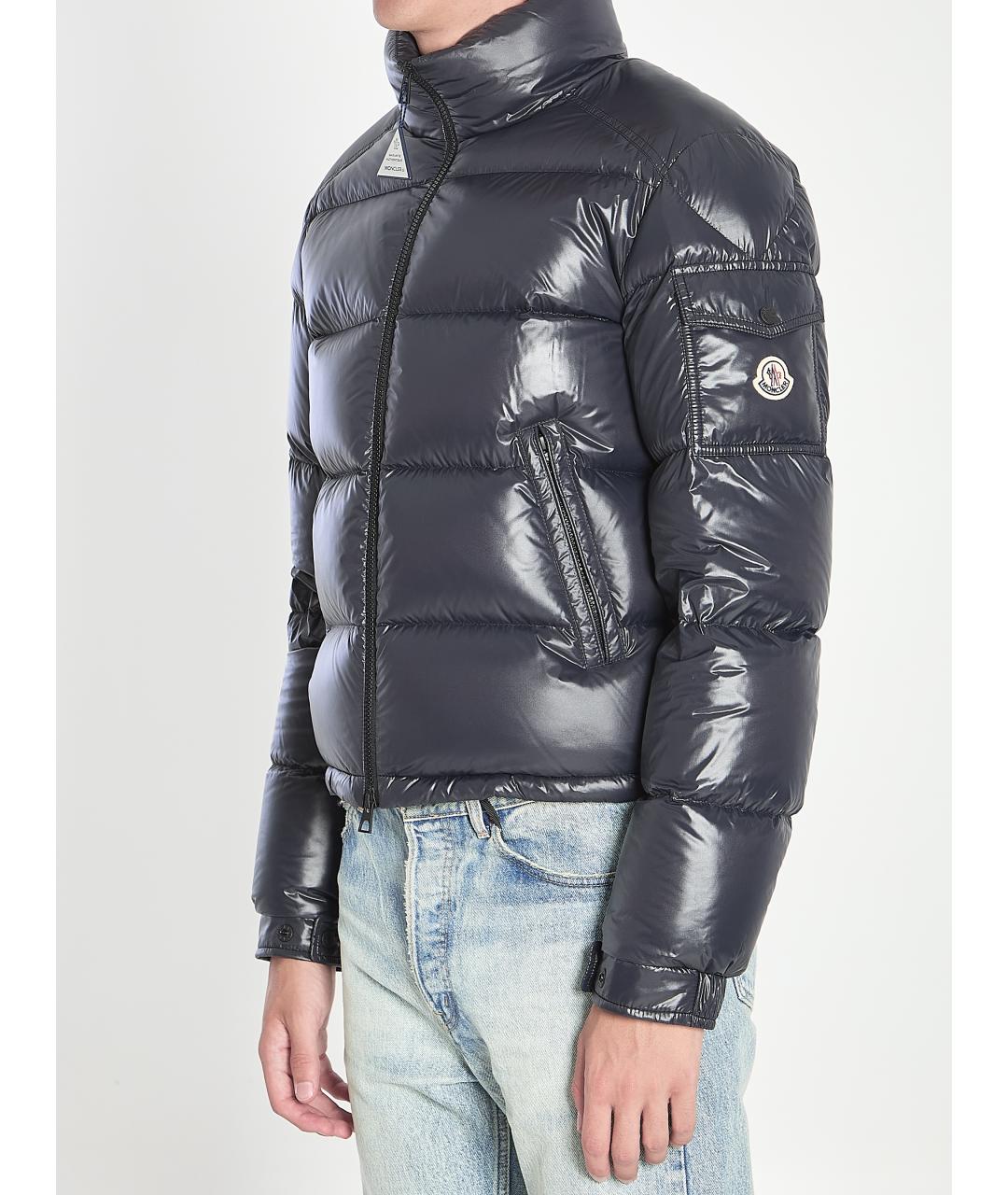 MONCLER Черный полиамидовый пуховик, фото 3