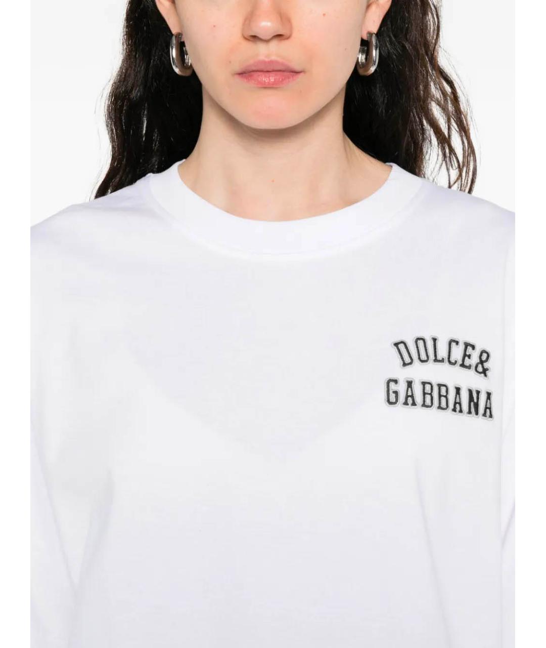 DOLCE&GABBANA Белая хлопковая футболка, фото 5