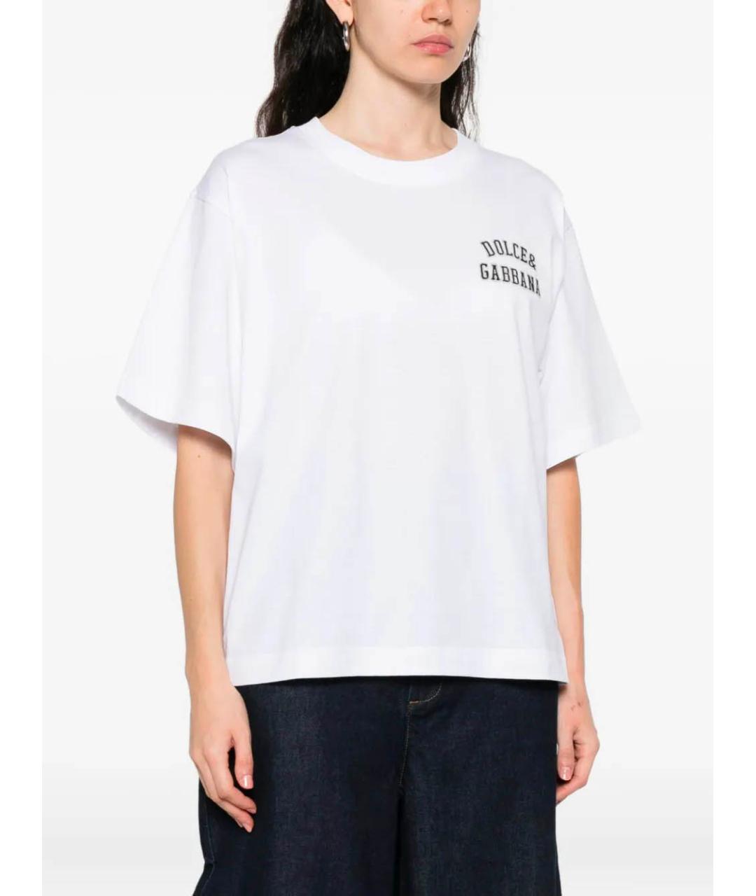 DOLCE&GABBANA Белая хлопковая футболка, фото 3