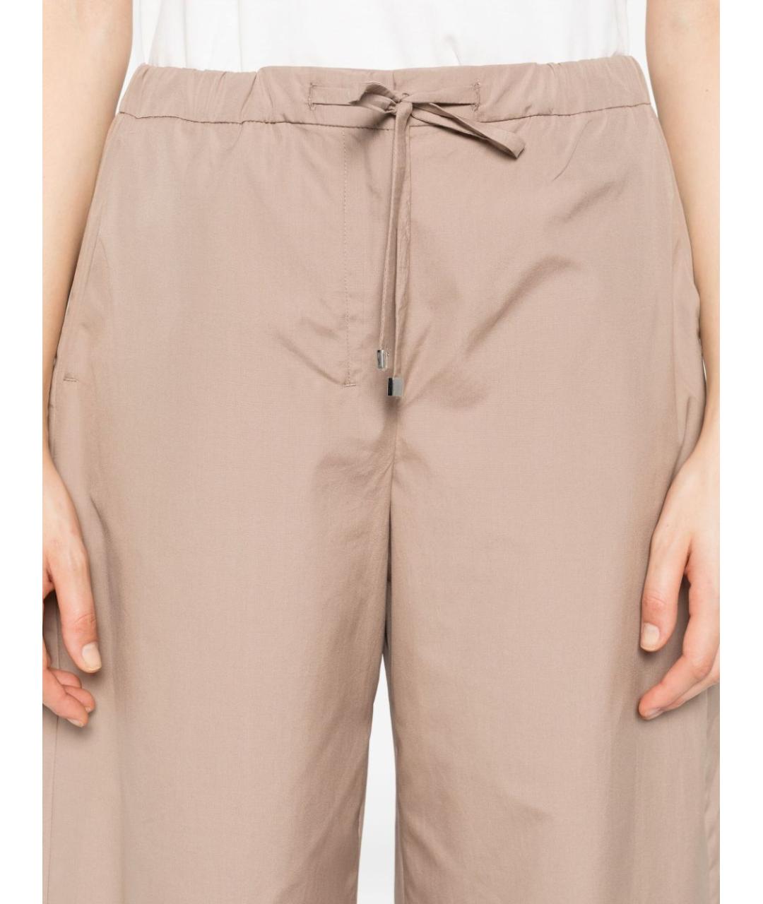 'S MAX MARA Бежевые хлопковые прямые брюки, фото 3