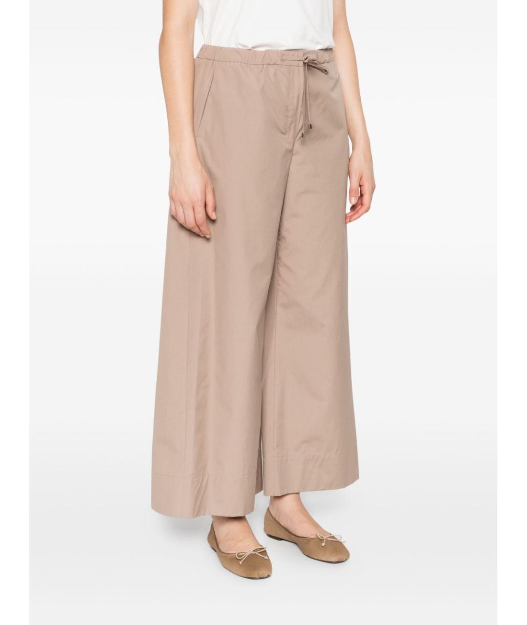 'S MAX MARA Бежевые хлопковые прямые брюки, фото 5