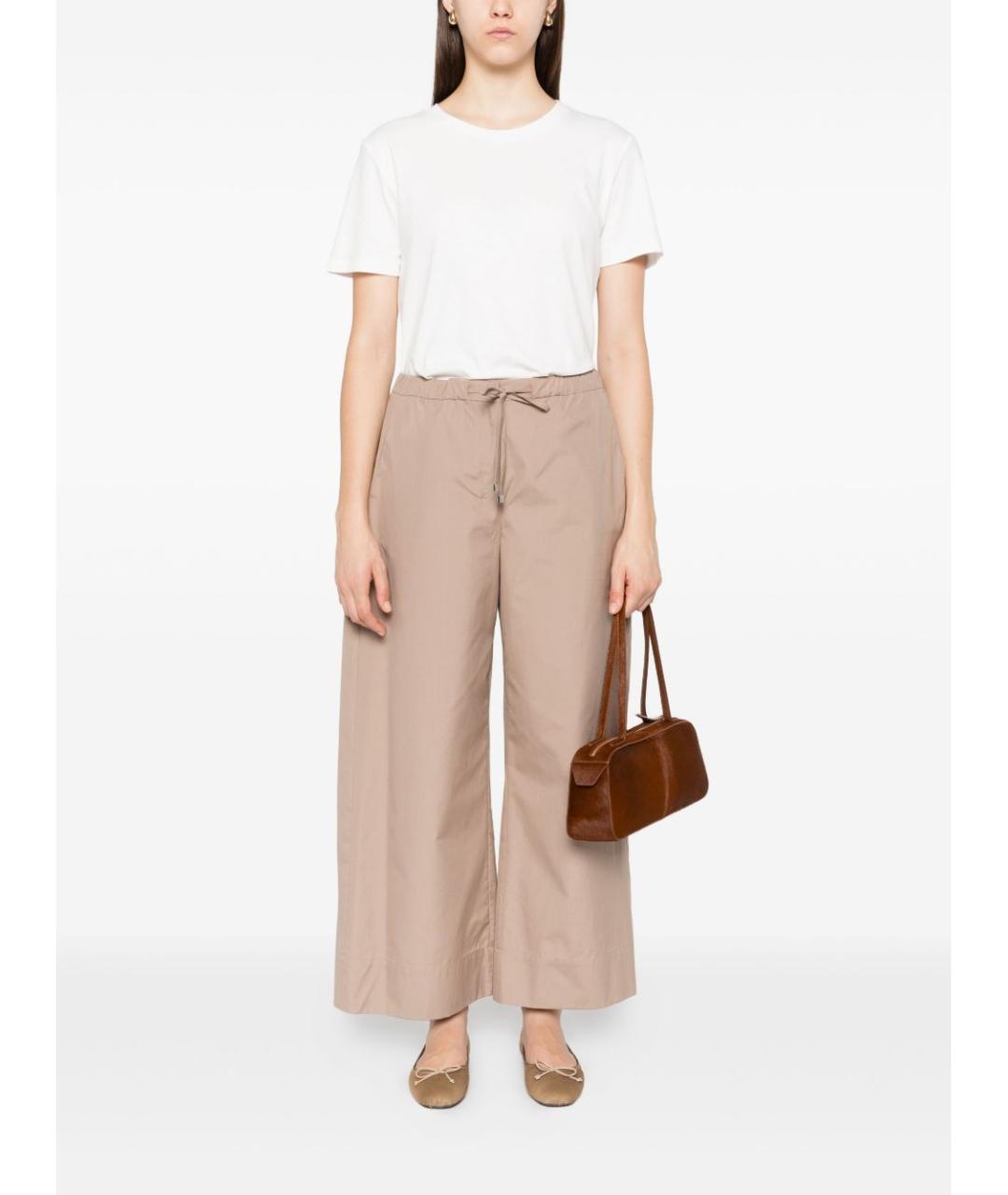'S MAX MARA Бежевые хлопковые прямые брюки, фото 2