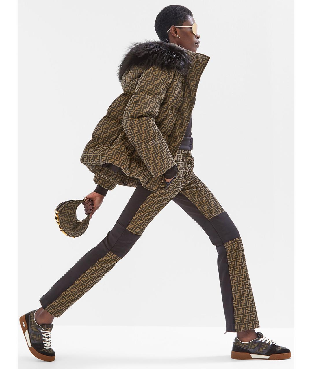 FENDI Коричневые кожаные кеды, фото 5
