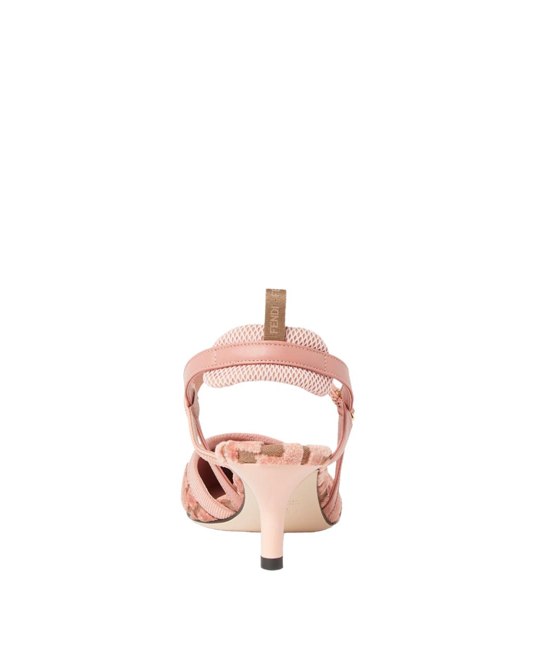 FENDI Розовые текстильные туфли, фото 3