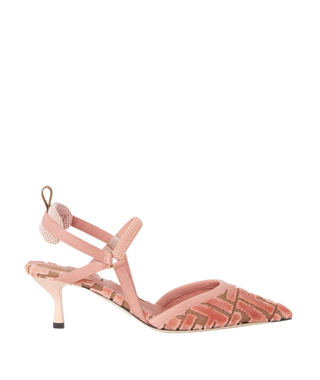 FENDI Розовые текстильные туфли, фото 1