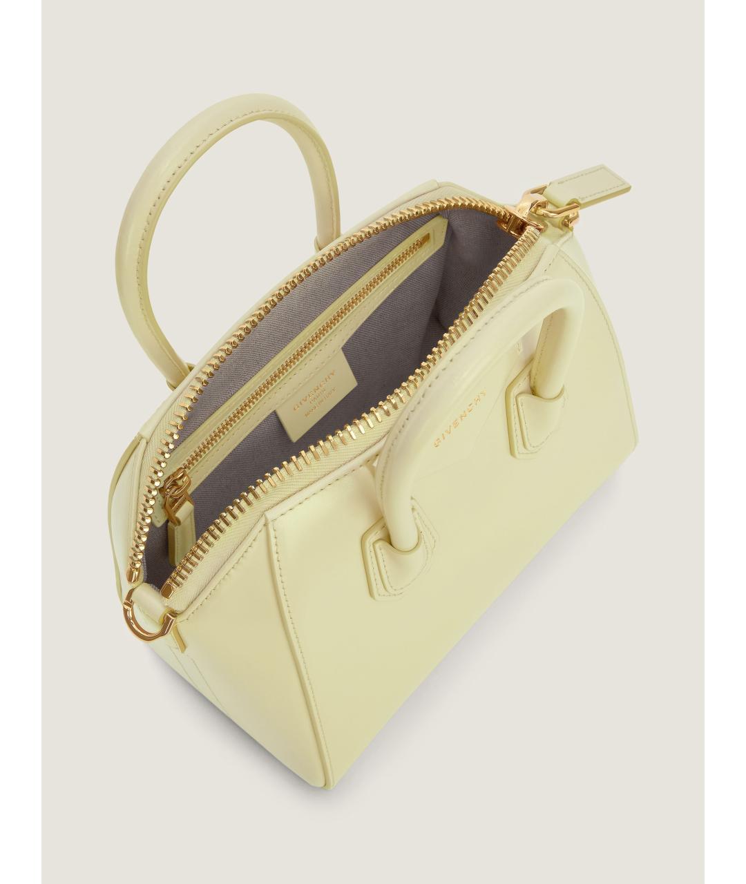 GIVENCHY Желтая кожаная сумка тоут, фото 4