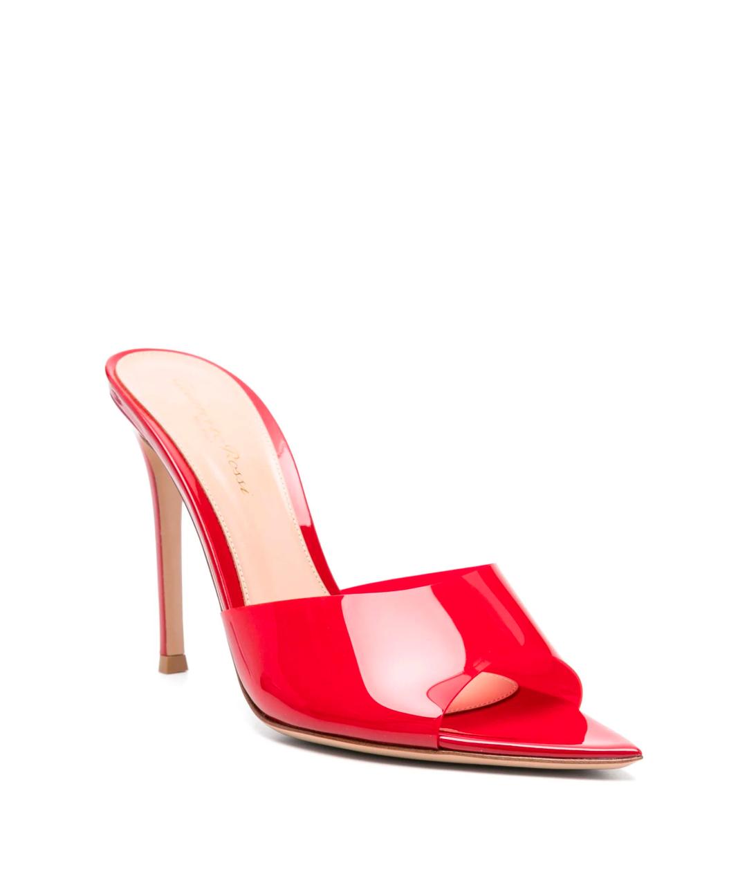 GIANVITO ROSSI Красные кожаные мюли, фото 2