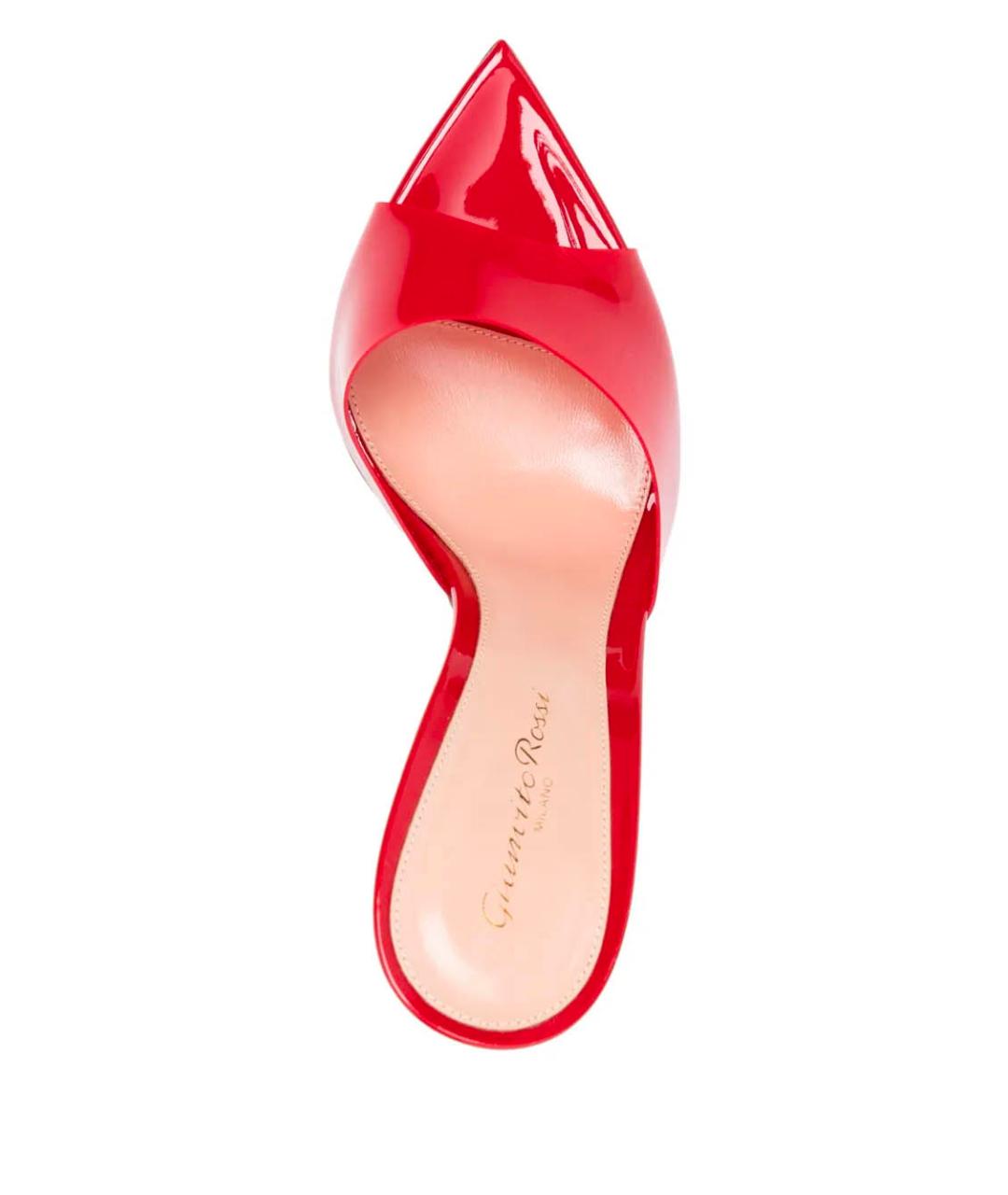 GIANVITO ROSSI Красные кожаные мюли, фото 4