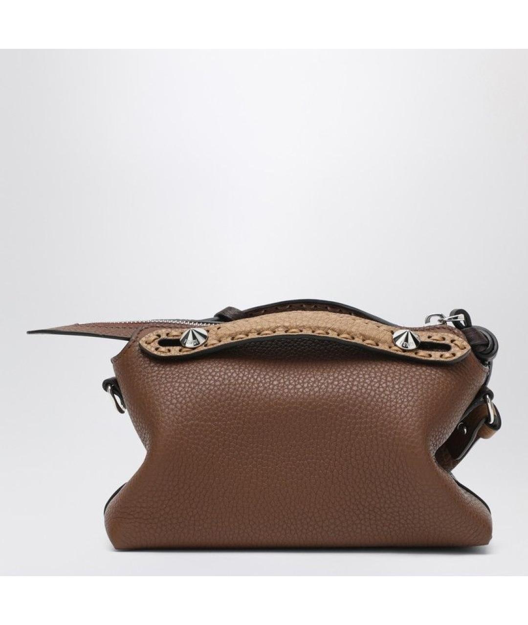 FENDI Коричневая кожаная сумка тоут, фото 2