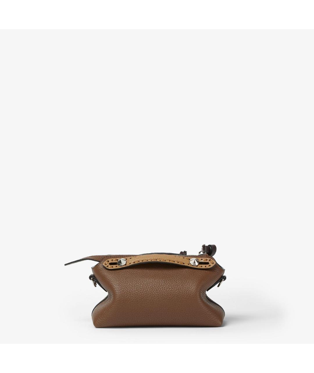 FENDI Коричневая кожаная сумка тоут, фото 5