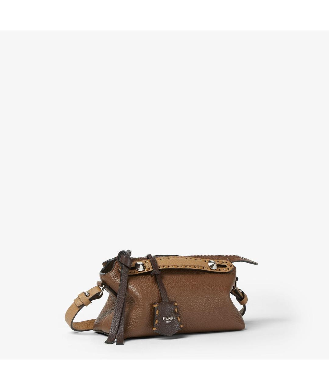 FENDI Коричневая кожаная сумка тоут, фото 4