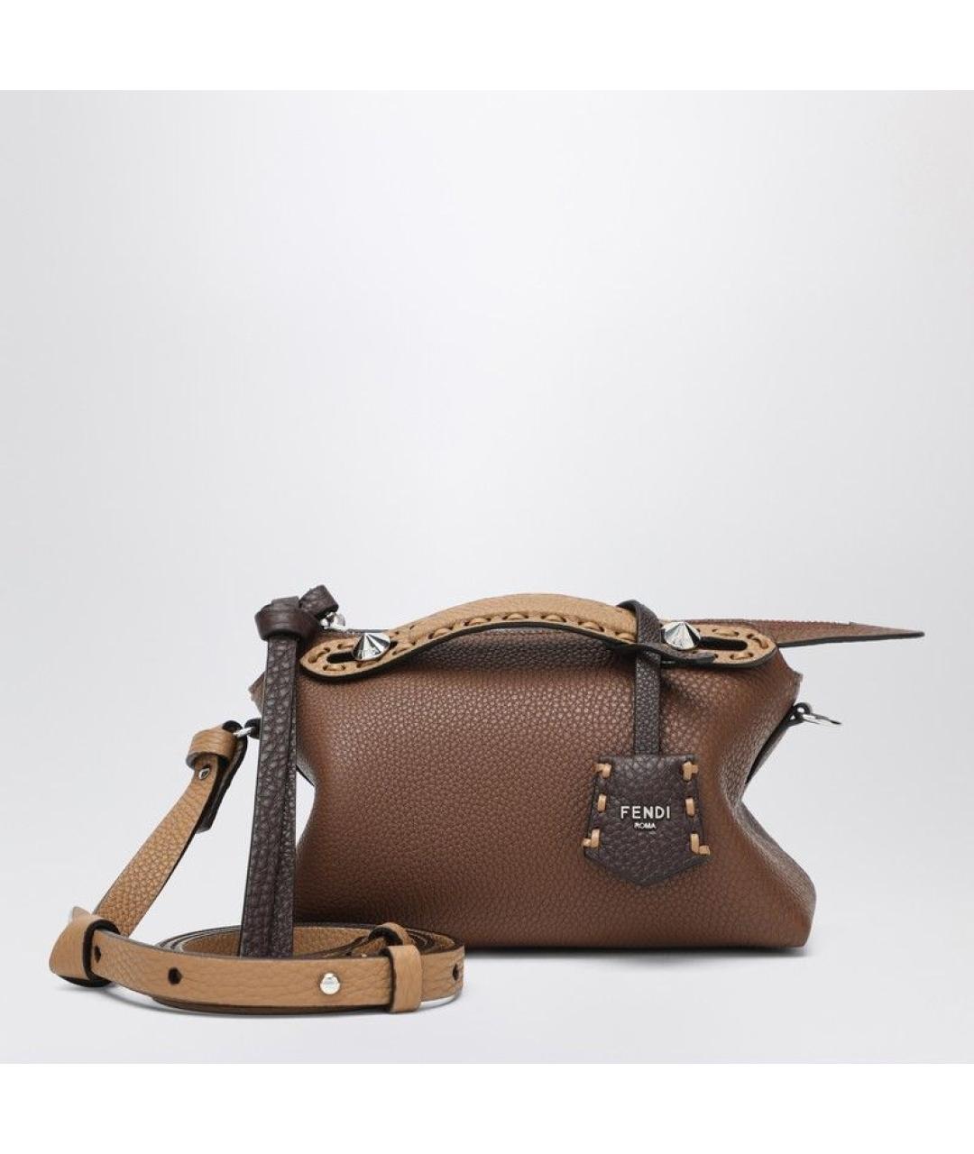 FENDI Коричневая кожаная сумка тоут, фото 6