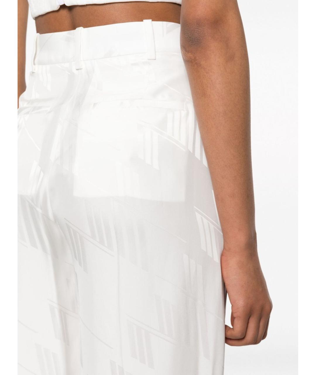 THE ATTICO Белые хлопковые прямые брюки, фото 4