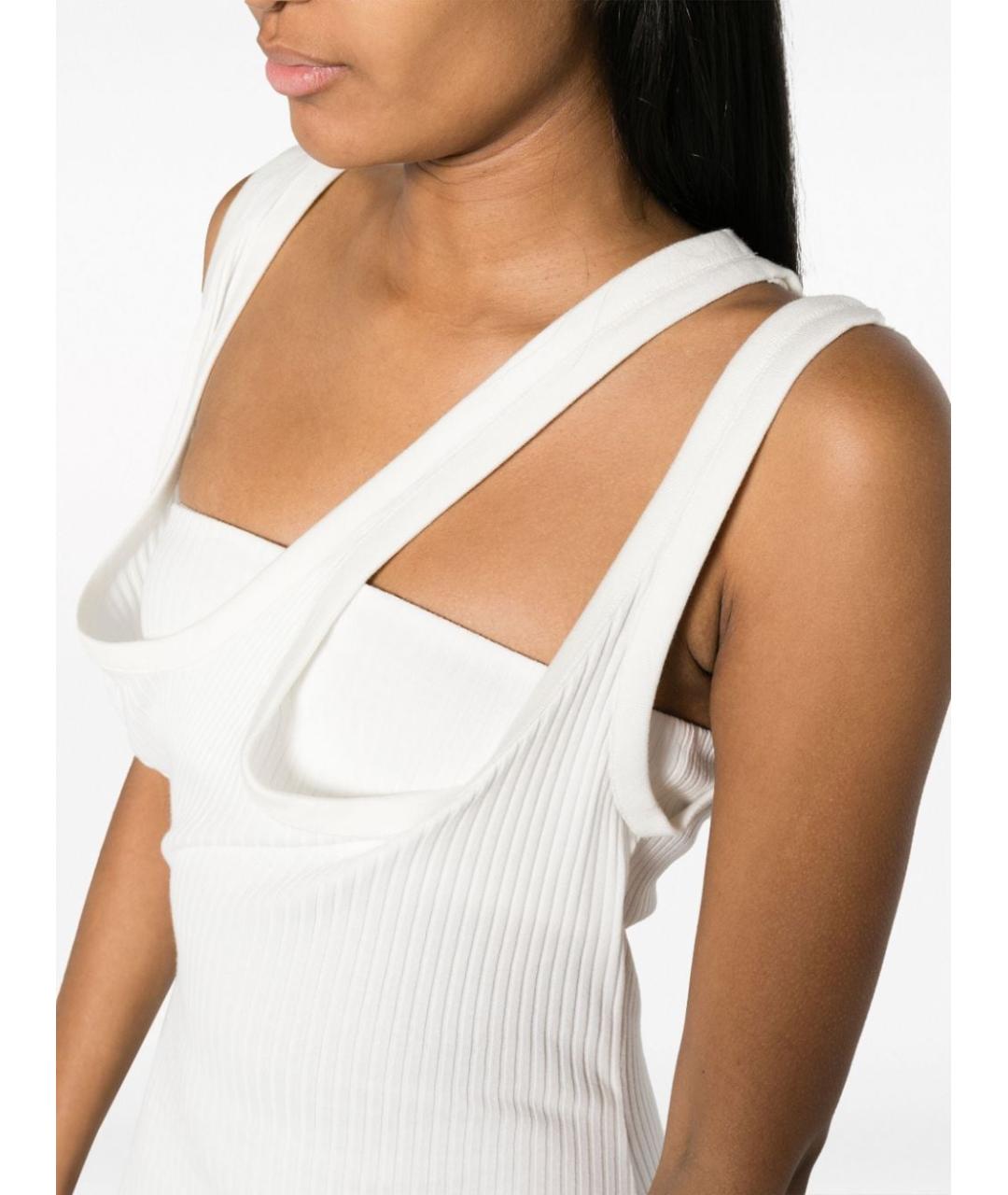 THE ATTICO Белое хлопковое повседневное платье, фото 2