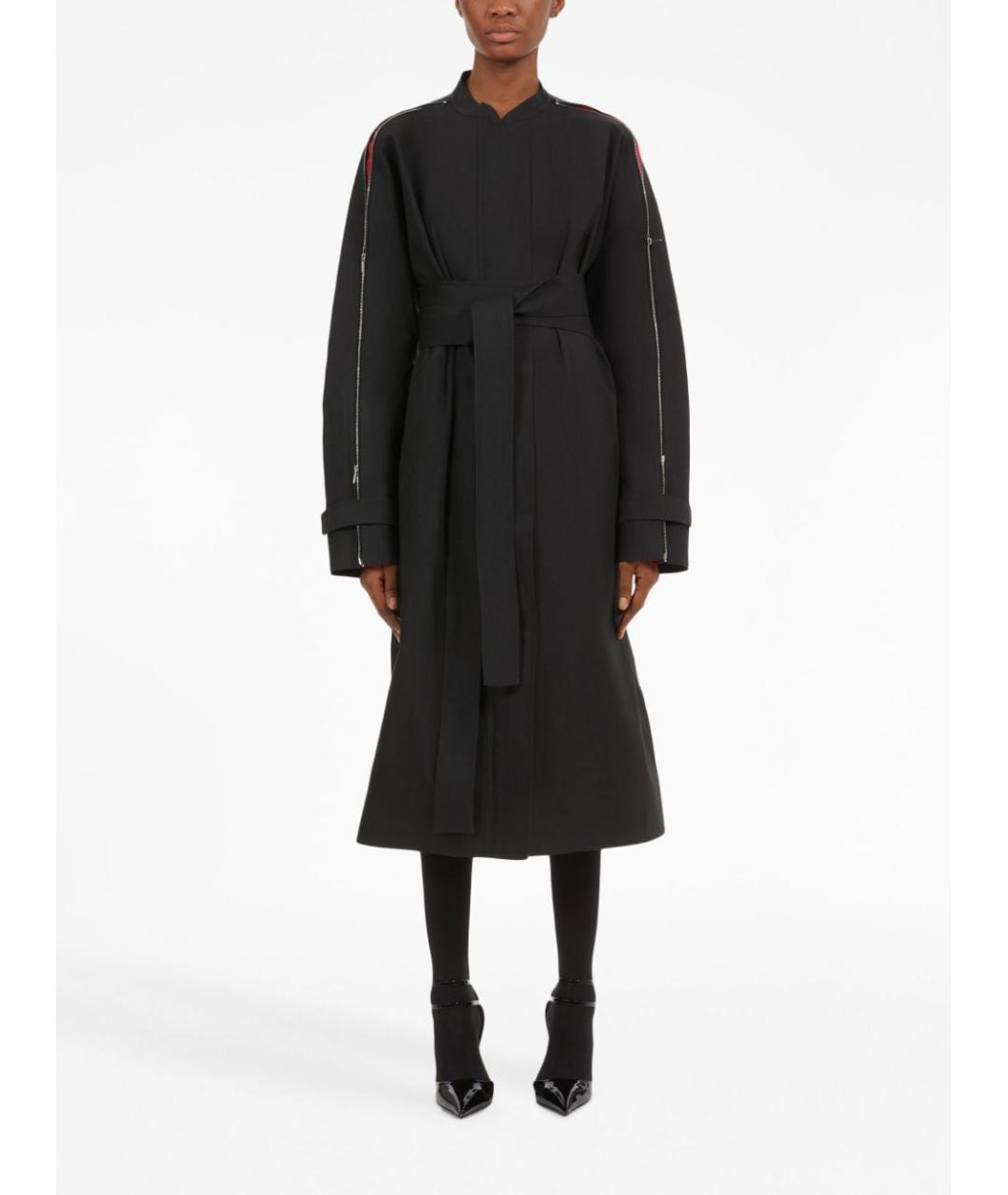 FERRAGAMO Черный хлопковый тренч/плащ, фото 3