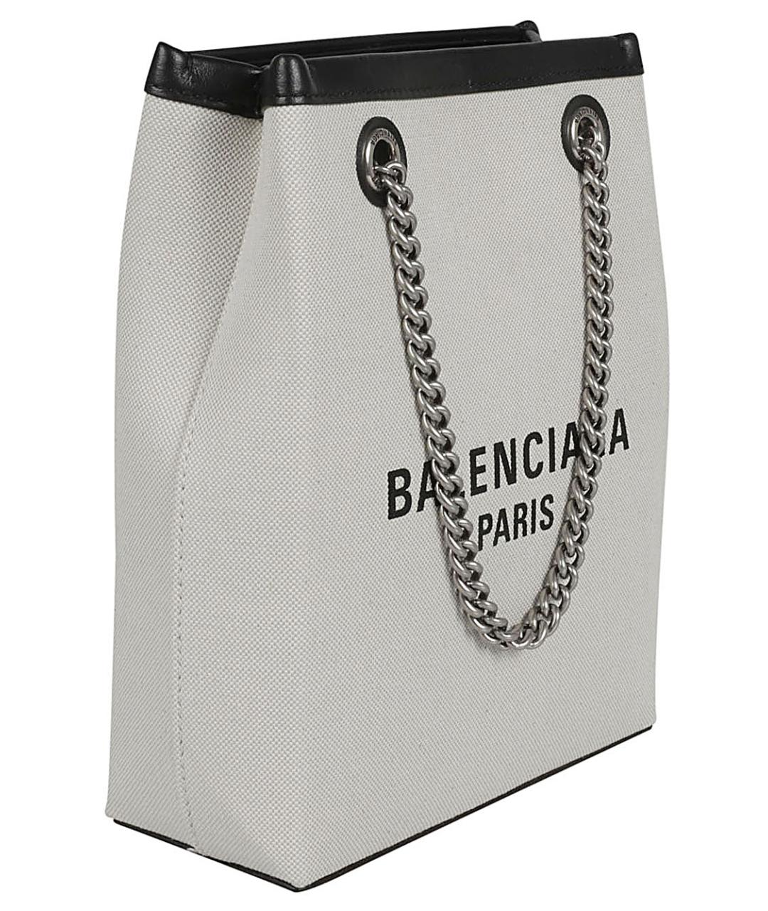 BALENCIAGA Бежевая хлопковая сумка с короткими ручками, фото 3