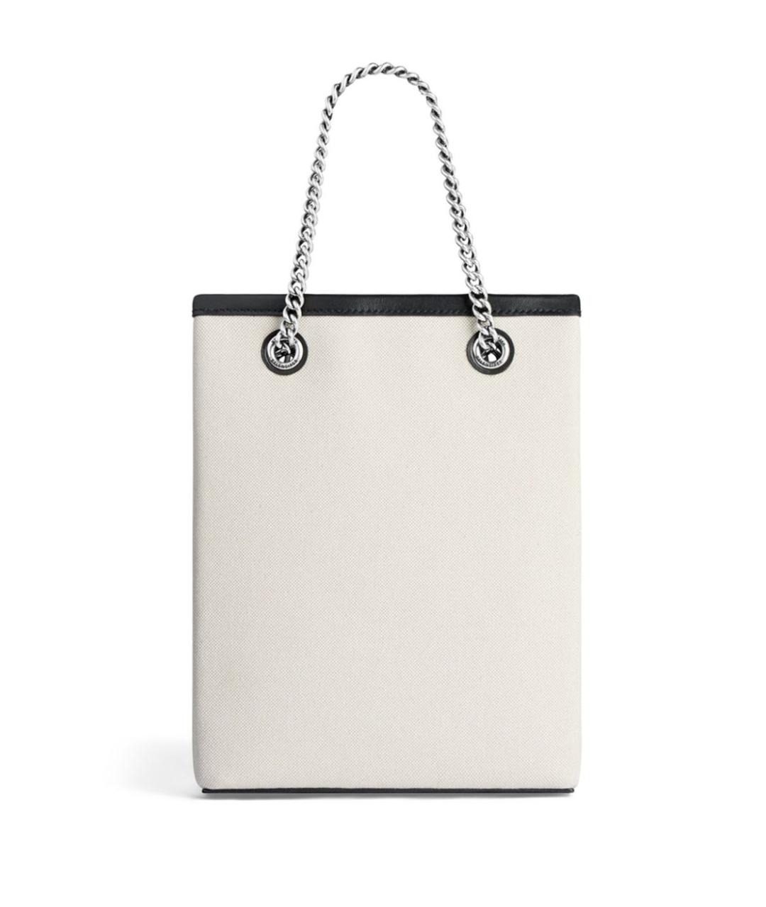 BALENCIAGA Бежевая хлопковая сумка с короткими ручками, фото 5