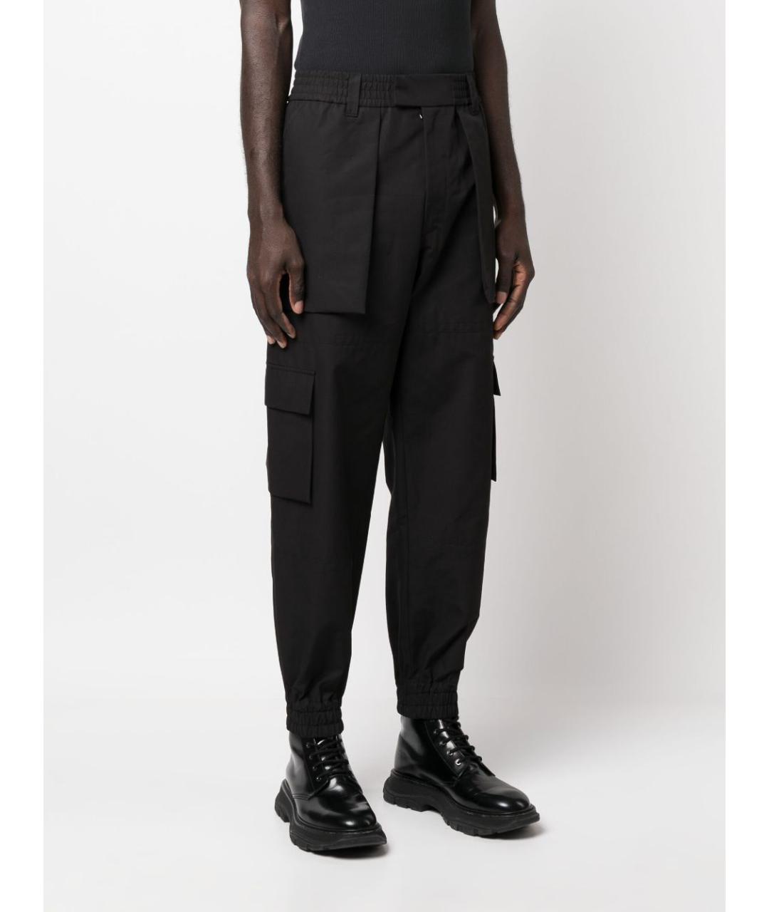 ALEXANDER MCQUEEN Черные хлопковые повседневные брюки, фото 3