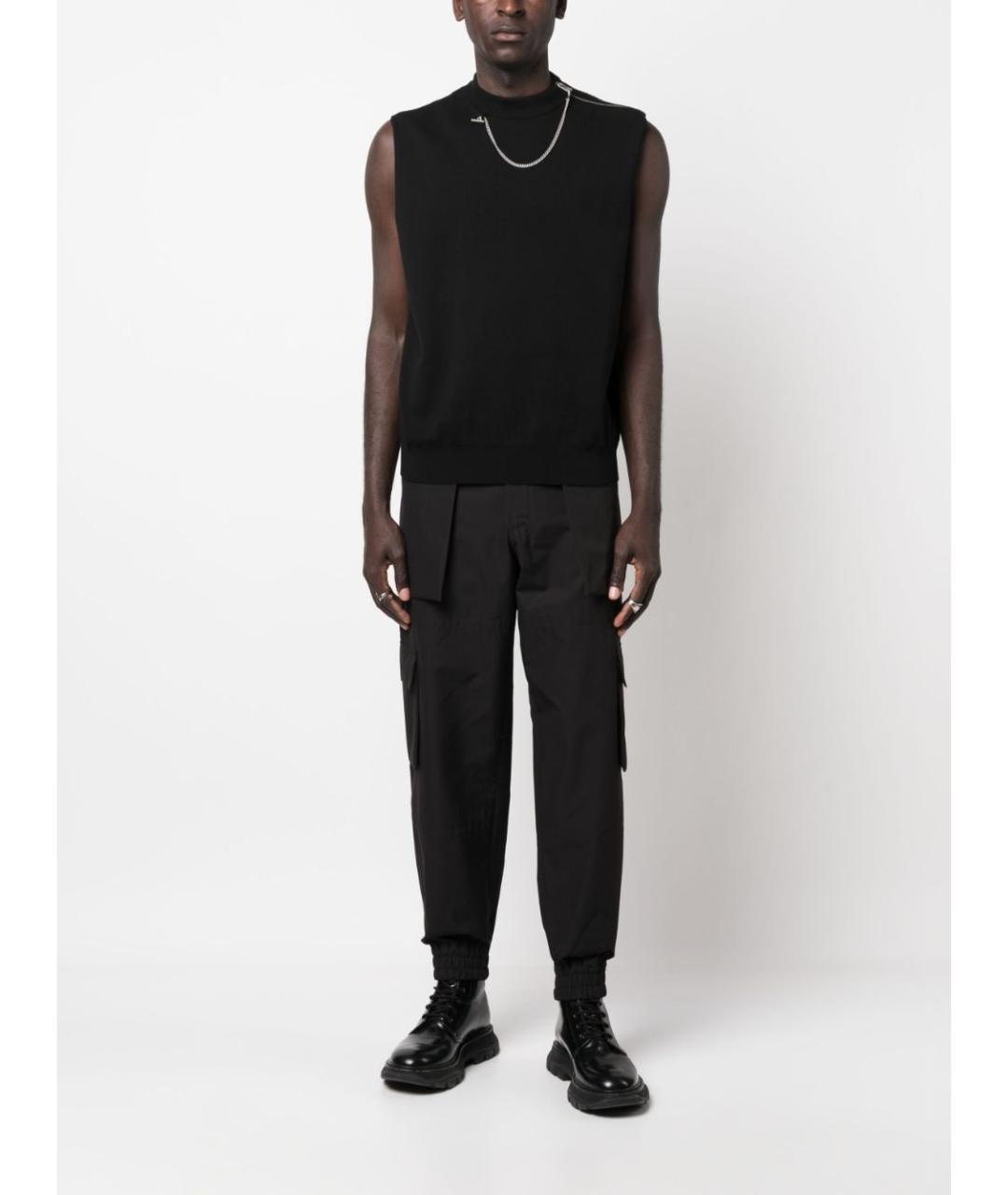 ALEXANDER MCQUEEN Черные хлопковые повседневные брюки, фото 5