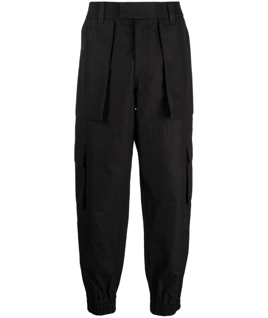 ALEXANDER MCQUEEN Черные хлопковые повседневные брюки, фото 1