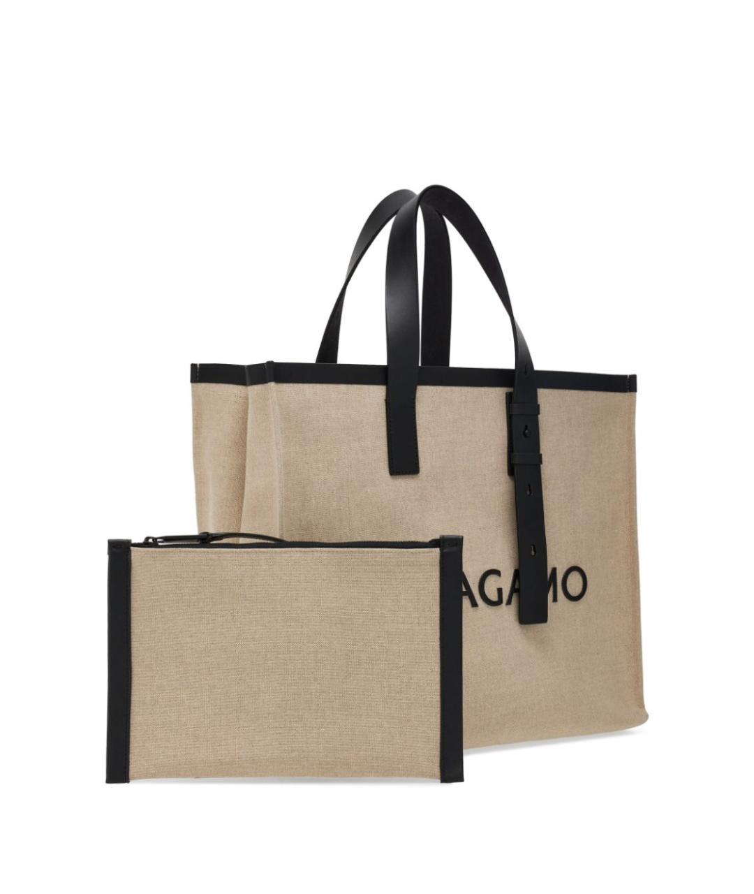 FERRAGAMO Бежевая сумка тоут, фото 2