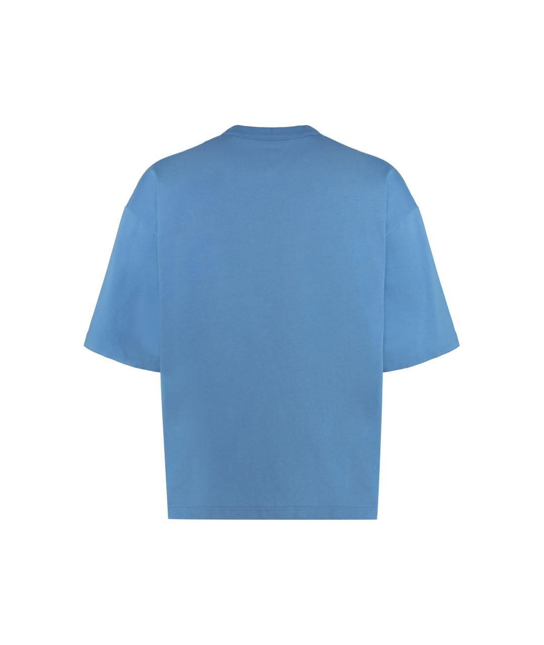 BOTTEGA VENETA Голубая хлопковая футболка, фото 2