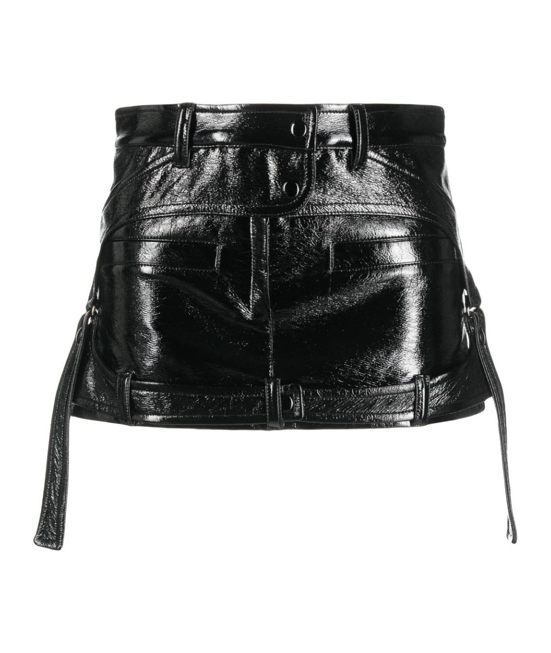 COURREGES Черная вискозная юбка мини, фото 1