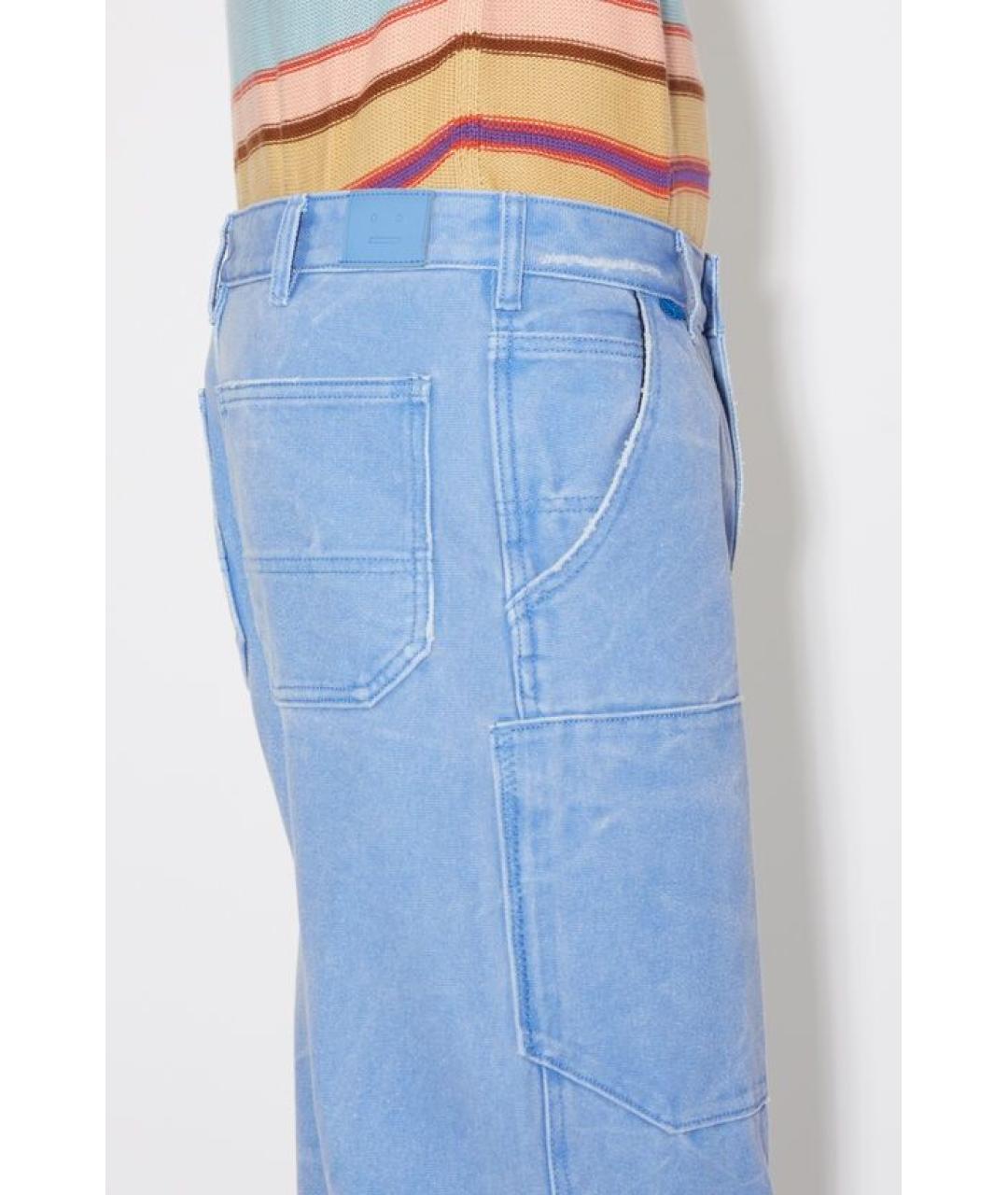 ACNE STUDIOS Синие хлопковые повседневные брюки, фото 4