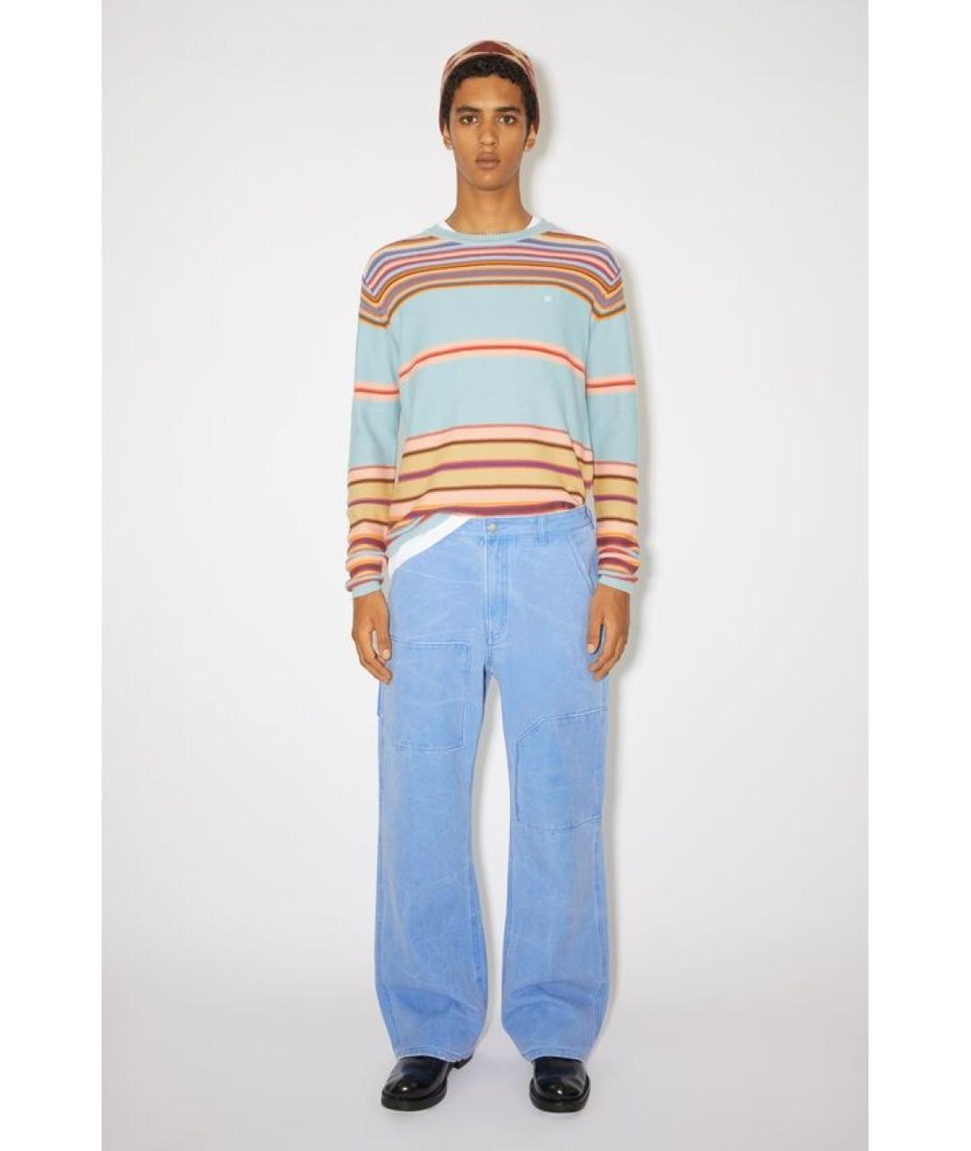 ACNE STUDIOS Синие хлопковые повседневные брюки, фото 5