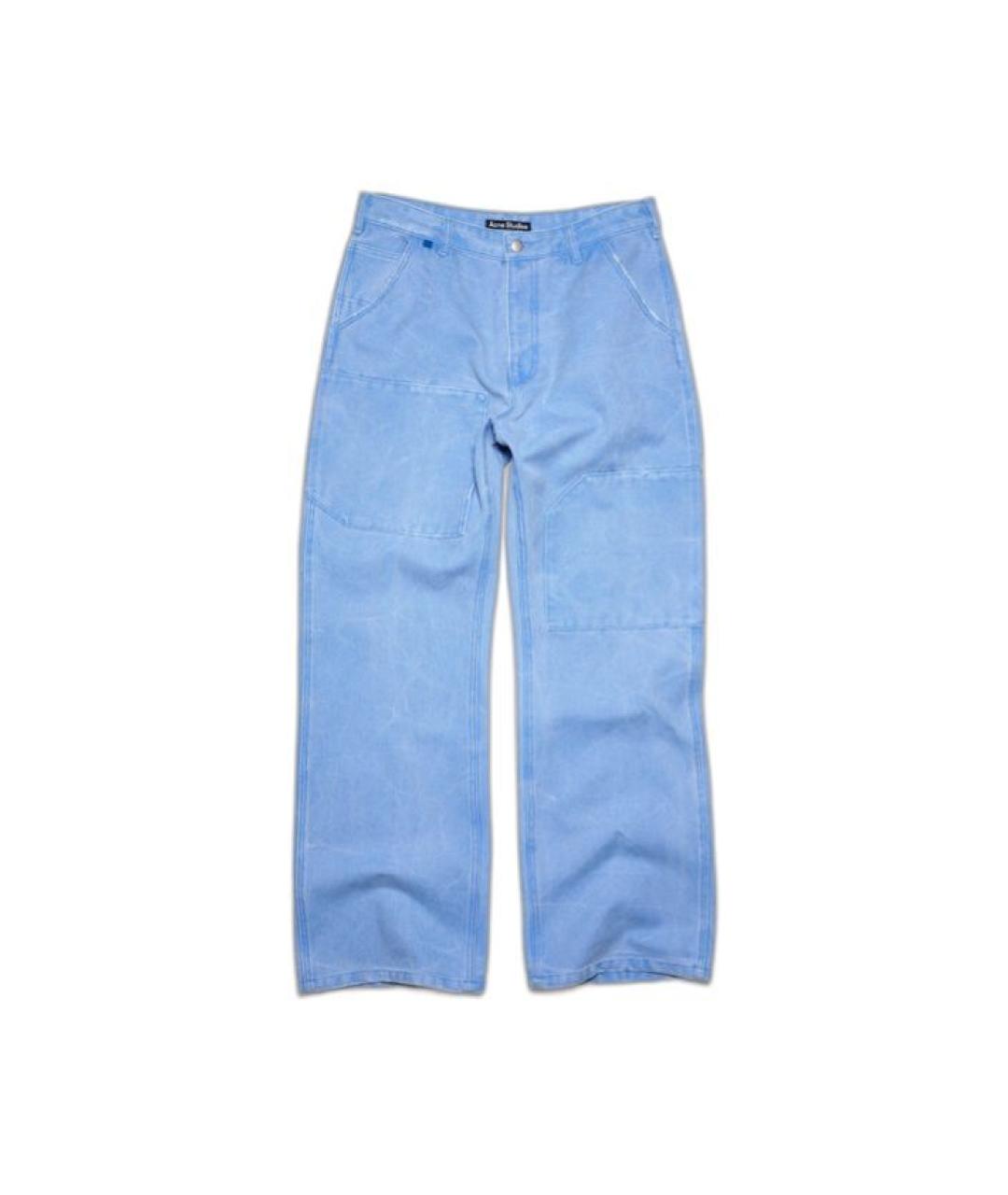 ACNE STUDIOS Синие хлопковые повседневные брюки, фото 1