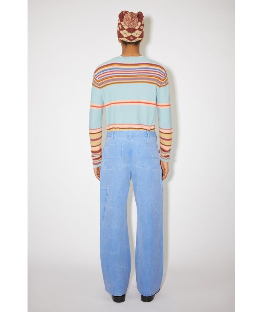 ACNE STUDIOS Синие хлопковые повседневные брюки, фото 2