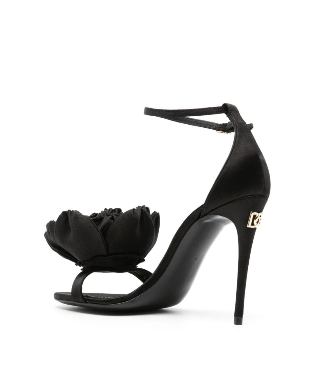 DOLCE&GABBANA Черные кожаные босоножки, фото 4