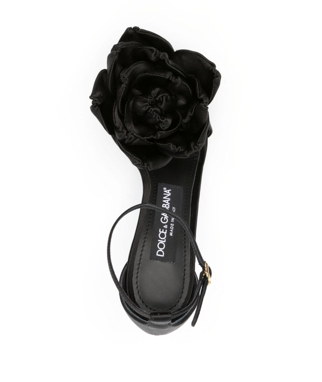 DOLCE&GABBANA Черные кожаные босоножки, фото 3