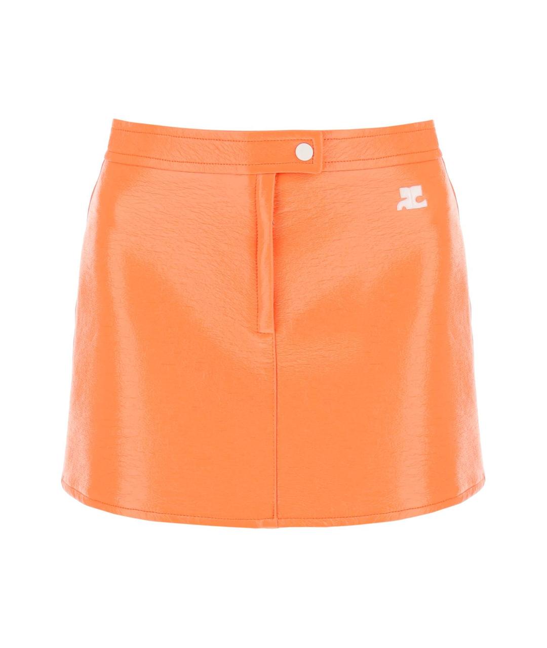 COURREGES Оранжевая вискозная юбка мини, фото 1
