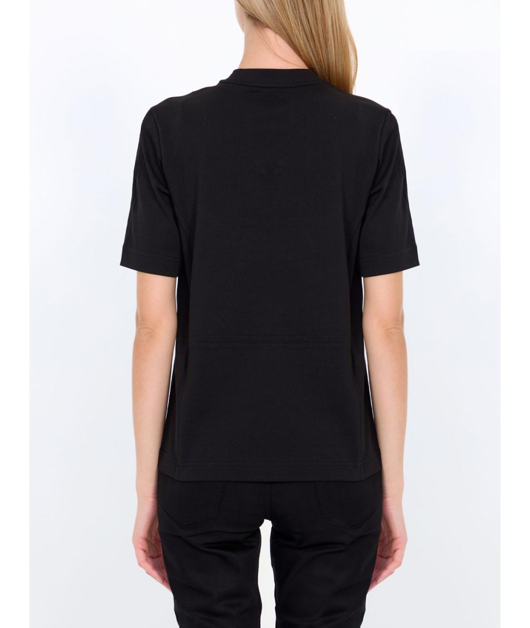 MONCLER Черная хлопковая футболка, фото 3