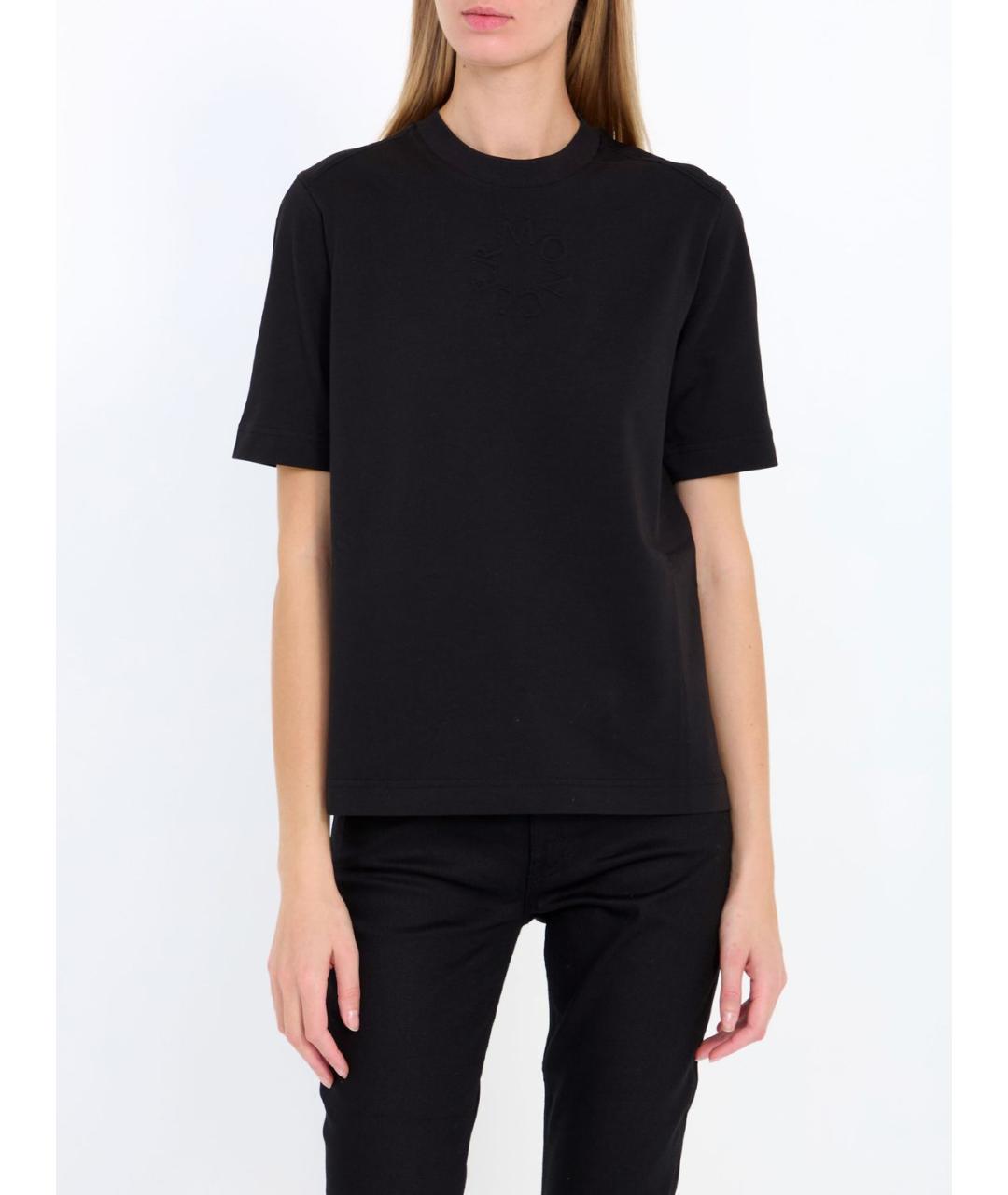 MONCLER Черная хлопковая футболка, фото 2